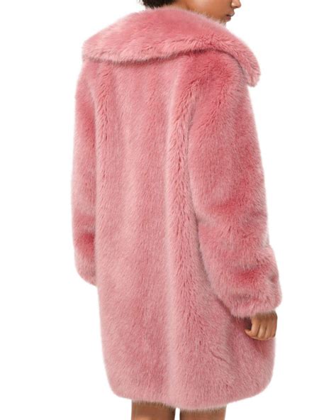 michael kors pink faux fur coat